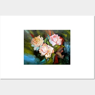 Peachy Roses Posters and Art